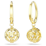 Una Angelic drop earrings Round cut, White, 18K gold finish